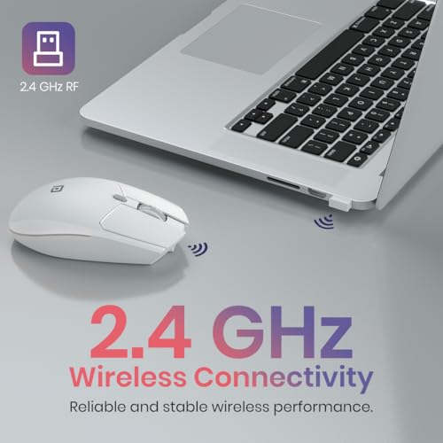 Image of Portronics Toad 36 Wireless Mouse, 2.4GHz, Rechargeable, 6 Buttons, 1600 DPI, Ergonomic Thumb Support, Universal Compatibilty, Built-in-Battery, for Windows /Mac /Android /iOS(White)