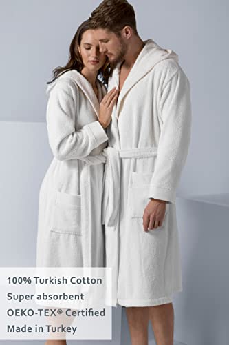 Seyante Luxury Turkish Cotton Terry Men's Kimono Bathrobe - Premium Cotton Men's Terry Cloth Robe - Long Textured, Rice Weave Trim (X-Large, White/Kimono) #TOP3