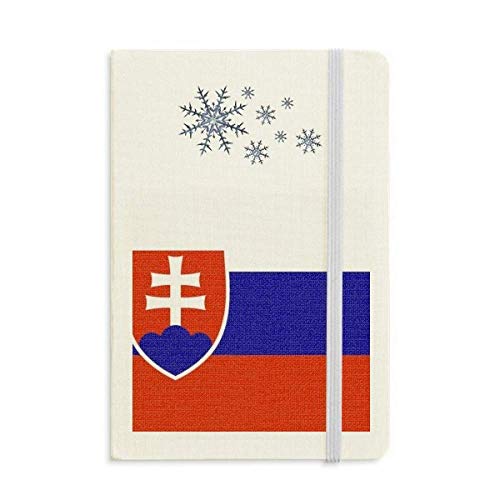 Carnet Slovaquie à pages épaisses avec motif flocon de neige pour notes