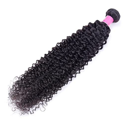 Iwig 10A Peruvian Curly Hair 1 Bundle 16Inch Unprocessed Virgin Kinky Curly Human Hair Bundles Natural Black Color Kinky Curly Bundles Hair Weft Weave Extensions 100G/Bundle thumb #4