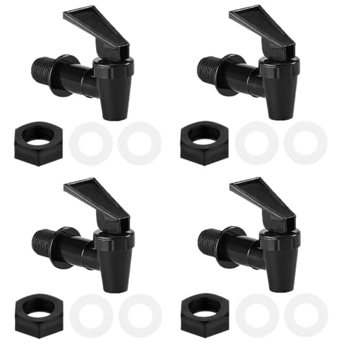 4 Piezas Grifo Dispensador de Bebidas, Grifo de Repuesto, Reutilizables, Libre de BPA, Grifos de Plástico para Dispensador de Agua, para Barril de Cerveza, Vino, Zumo, Té, Café, Fuente de Agua (Negro) 4 Piezas Grifo Dispensador de Bebidas, Grifo de Repuesto, Reutilizables, Libre de BPA, Grifos de Plástico para Dispensador de Agua, para Barril de Cerveza, Vino, Zumo, Té, Café, Fuente de Agua (Negro)