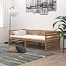 vidaXL Sofá Cama con Colchón Salón Sala de Estar Invitado Pijamada Ocasional Dormitorio Habitación Mobiliario Marrón Miel 90x200 cm Madera Pino Maciza