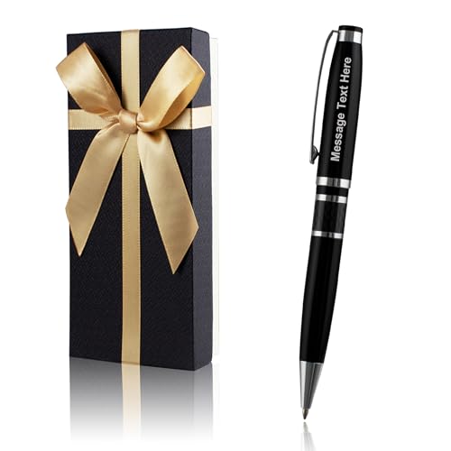 Yastar Bolígrafos personalizados con grabado personalizado, bolígrafo ejecutivo de fibra de carbono de lujo con caja de regalo premium, bolígrafos personalizados para hombres y mujeres, negocios
