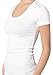 Active Products Women's Basic Deep Scoop Neck with Cap Short Sleeves White Small