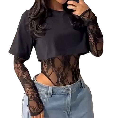 T Shirt à Manches Courtes Décontracté Type Body Transparent