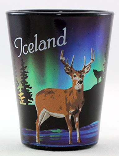 Iceland Northern Lights Schnapsglas Hirsch Iceland Northern Lights Schnapsglas Hirsch