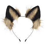 Adolala Furry Cat Wolf Fox Ears Headband Halloween Headwear Cosplay Costume Party for Women
