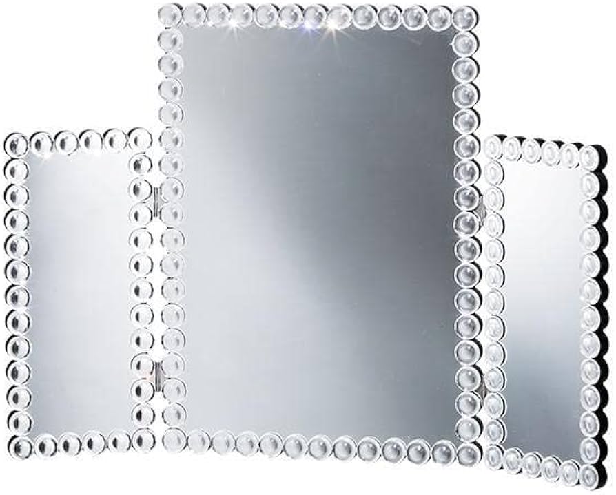 Amazon.co.jp: キラキラ クリスタルデザインガラス三面鏡 : ホーム