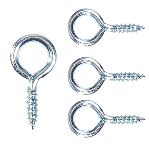 SISI UK Chrome Plated Eye Bolts Screw-in Hooks Heavy Duty Picture Frame Eye Screw Hooks Small Screw in Hooks Chrome Celling Hooks 20mm Picture Wire Hanging Pack of 100