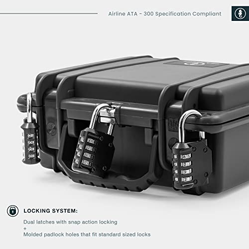 Seahorse 300 Heavy Duty Protective Dry Box Case With Foam - Tsa Approved/Mil Spec / Ip67 Waterproof/Airtight/Usa Made For First Aid Kits, Emergency Box, Camera (Black) #TOP6