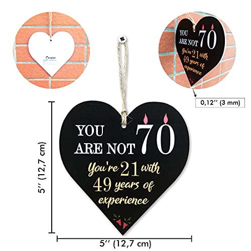 Carispibet You Are Not 70, You Are 21 With 49 Years Of Experience Home Signs House Decorative Sign Kitchen Sign Birthday Gift For Grandma Grandpa Decoration 5" X 5" #TOP1