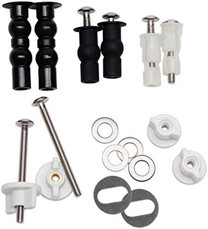 Universal Toilet Seats Screws and Bolts Metal - Toilet Seat Hinges Bolt Screws Toilet Seat Fixings Expanding Rubber Top Nuts Screws Mount Seat Hardware Toilet Seat Replacement Parts Kit(5 Choices)
