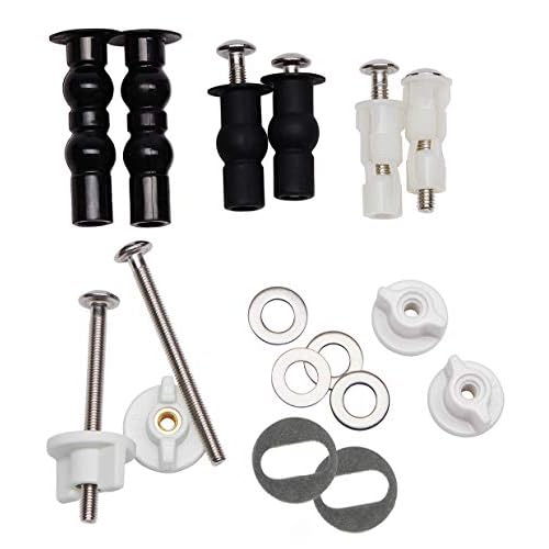 Hibbent Universal Toilet Seats Screws and Bolts, Metal Toilet Seat Hinges Bolt Screws with Fixings Expanding Rubber, Toilet Seat Replacement Parts Kit(5 Choices)