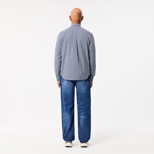 Lacoste Men's 5 Pocket Straight Cut Indigo Jeans, Washed DEEP Medium, 31/323