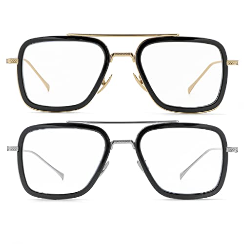 Image of Tony Stark Style Blue Light Blocking Glasses for Men Women, Iron Man and Spider-Man Computer Gaming Glasses