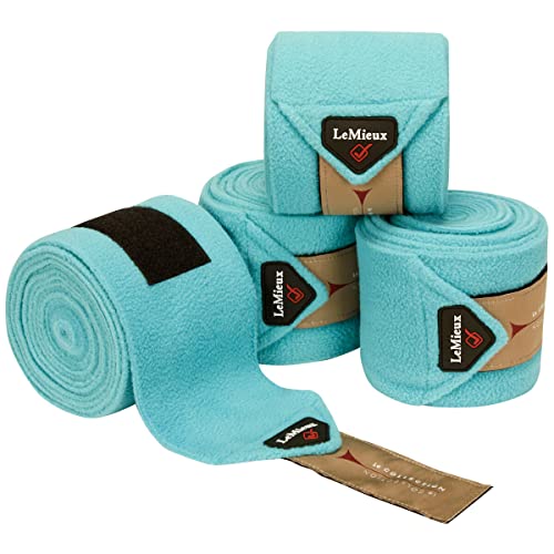 Bandages de polo LeMieux de luxe bleu azur pour la protection du cheval