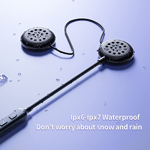 Motorcycle Helmet Bluetooth Headset,Bluetooth 5.0,Waterproof Motorcycle Headset,Sports Headset Music Control,80 Hours Playing Time High Sound Quality System Ultra Thin Earphone Cycling/Skiing/Riding #TOP5