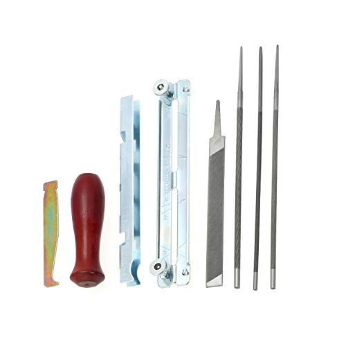 Yorten Conjunto de peças de corrente de afiador de motosserra, limas de 5/32, 3/16 e 7/32 polegadas,