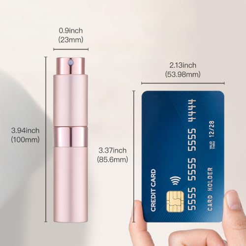 Image of Toureal 8 ml Perfume Atomiser Empty (Pack of 3) Mini Spray Bottle, Perfume Container, Perfume Atomiser Refillable (Silver, Pink, Black)