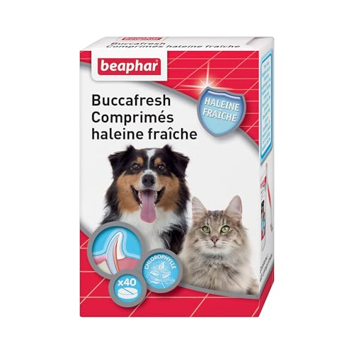 Beaphar - Comprimés haleine fraîche - Combat la Mauvaise haleine du Chien et du Chat - À Base d'extrait Naturel de chlorophylle - Traitement de 2 à 3...