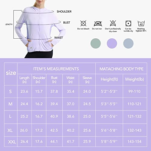Monster Valley Women's Upf 50+ Sun Protection Jacket Zip Up Hoodie Long Sleeve Lightweight Fishing Hiking Outdoor Performance Shirt, Purple, Medium #TOP5