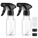 Hethyo Spray Bottles 4oz/120ml Plastic Small Spray Bottle for Hair Mist/Stream Spraying Heavy Duty Empty Water Spray Bottles for Cleaning Solutions, Plants 2 Pack (Clear)