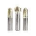 Amana Tool AMS-219 3-Pc Carbide V-Groove 90 108 and 135 Deg. Folding Double Edge for Composite Material (TCM CCM ACM) Panels 1/2 Inch SHK ZrN Coated Router Bit Pack