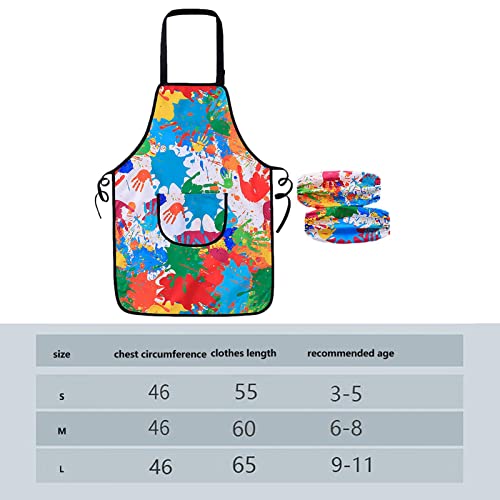 pintura infantil , arte infantil à prova d'água com 2 mangas e bolso para 3 a 11 anos para cozinha,