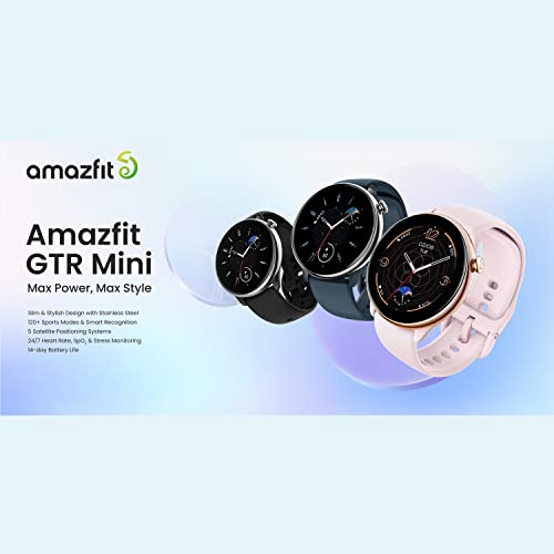 Amazfit GTR MINI Smartwatch, 14 dias de duração da bateria, 120 modos esportivos e GPS, visor AMOLED