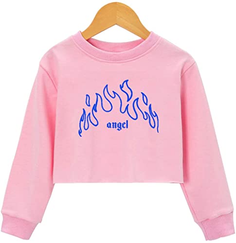 Crop Tops For Girls Kids Cute Aesthetic Cartoon Graphic Sweatshirt Teen long Sleeve T-Shirts