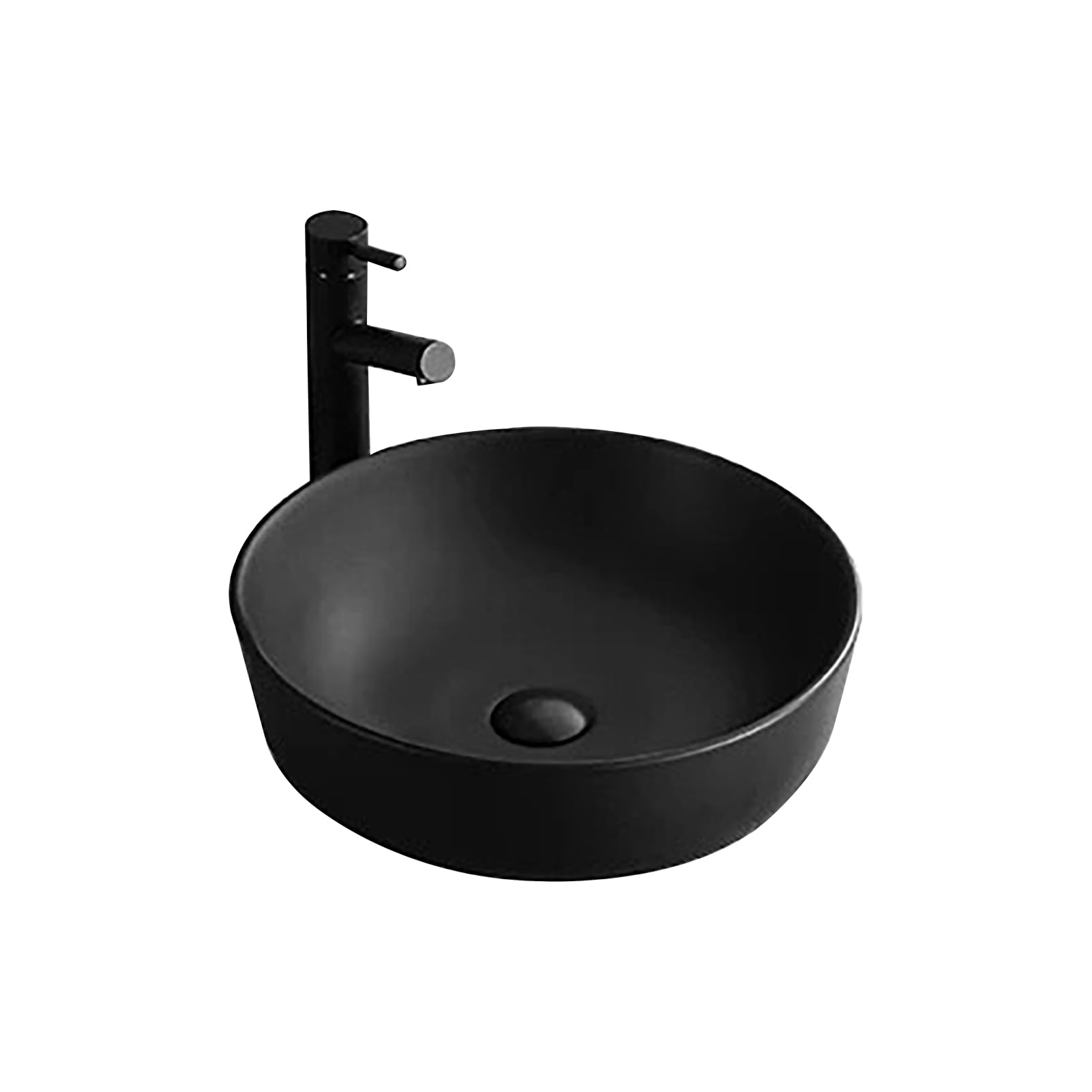 ASerZenith Bathroom Vessel Sink Vanity, Modern Above Counter Sink Bowl With Pull-Down Faucet, Wash Sinks Basin Ceramic Easy To Install, For Cabinet Lavatory Vanity Cloakroom(C)