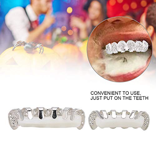 Tandheelkundige Grills, Tanden Set Hip Hop Bling Tanden Decoratie Voor Halloween Party Gift(Zilver) - Image 6