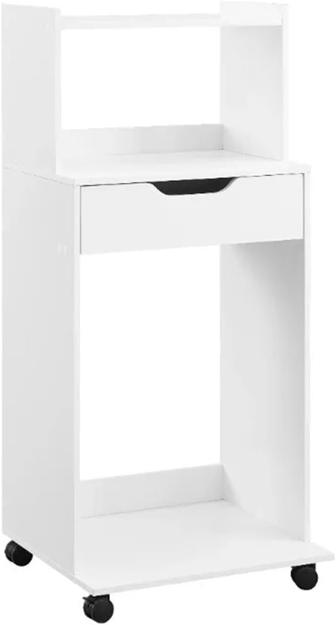 Storage Trolley Rolling Kitchen Cart,White Finish Island Storage, Furniture Shelving Organizer