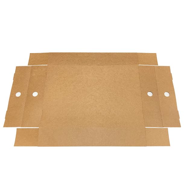 50 Bandejas de Cartón, 44,5x30,7x7,8cm, Color Kraft, Bandejas de Papel, Reciclable, Apto para Congelador, Take Away, Pastelería, Catering