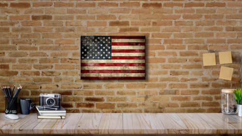 Image of Pyradecor Old Vintage American Flag Canvas Prints Wall Art Pictures Paintings for Living Room Office Home Decorations Modern Abstract Landscape Artwork
