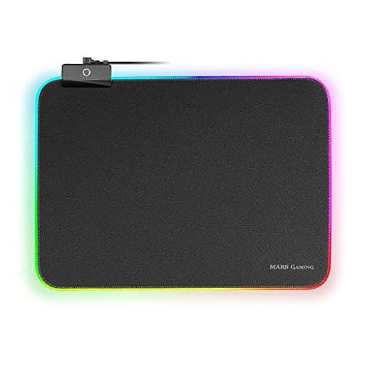 Mars Gaming MMPRGBL, Alfombrilla Gaming RGB 365x265mm con 12 Modos de Iluminación, Fibra Óptica, Superficie Nanotextil, Borde Reforzado, Cable Trenzado, Antideslizante, Negro | Ya disponible en tu tienda friki favorita! En mundofriki.es!