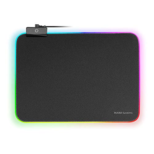 Mars Gaming MMPRGBL, Alfombrilla Gaming RGB 365x265mm con 12