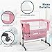 Baby Crib,3 in 1 Bedside Crib Adjustable Portable Bed for Infant,Baby Bassinet Newborn Must Have Bed,Pink