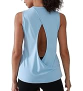 YIPINK Workout Tank Tops for Women Cross Backless Sleeveless Loose Fit Athletic Tops Athletic Yog...