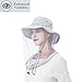 Palmyth Head Net Hat, Sun Hat Safari Hat Bucket Hat with Hidden Mesh Net Grey
