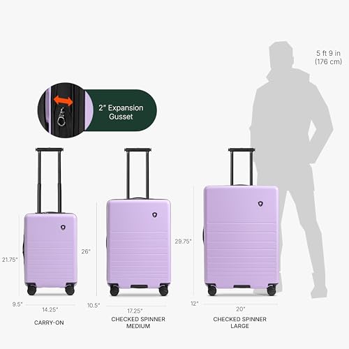 Image of Traveler's Choice Markham Hardside Expandable Luggage with Hinomoto Spinner Wheels, 30-Inch Large, Purple