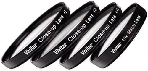 Vivitar Close-up 52mm +1/+2/+4/+10 Lens Set VIV-CL-52 | 52mm Filters for Digital Cameras and DSLR Cameras, Macro Lens Kit for Canon Cameras, Vivitar Cameras, and More (4 Piece Set), Black