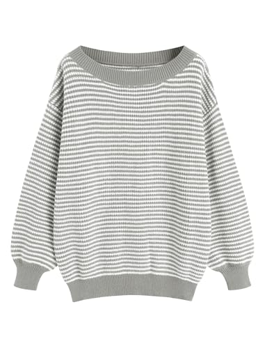 Image of ZAFUL Sweaters for Women Off Shoulder Knit Sweater with Long Sleeve Loose Pullover Jumper Tops