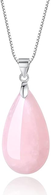 COAI 925 Sterling Silver Teardrop Stone Necklace for Women Girls