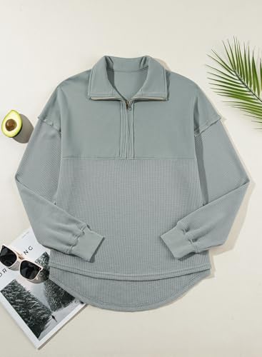 Image of SHEWIN Women Fall Sweatshirt Casual Half Zip Pullover Fall Top 2026 Clothes
