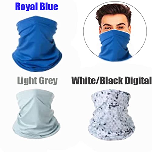 Qe Neck Gaiter Grande E Alto Grande Ajuste Para Cabeça E Pescoço Grandes Tamanho 3 Pacote (Azul Roya