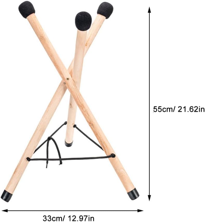 Tongue Drum Stand Wooden Bracket for Tongue Drums Portable Tripod Design for Stable Display Holder for Beginners and Professionals