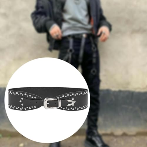 Waist Belt Dresses Accessories Waist Strap for Women Waistband Punk Rivet Belt3