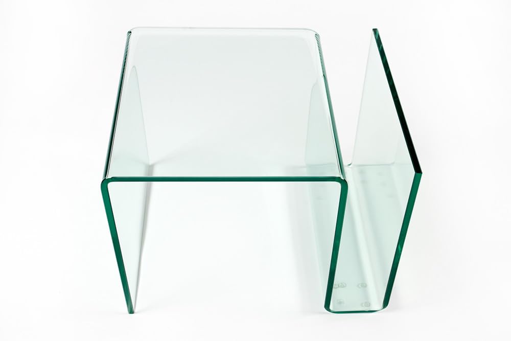 invicta INTERIOR Extravaganter Glas Couchtisch FANTOME Beistelltisch mit Ablagefach für Magazine transparent