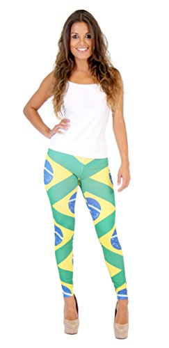 Brazil Flag Pattern Leggings